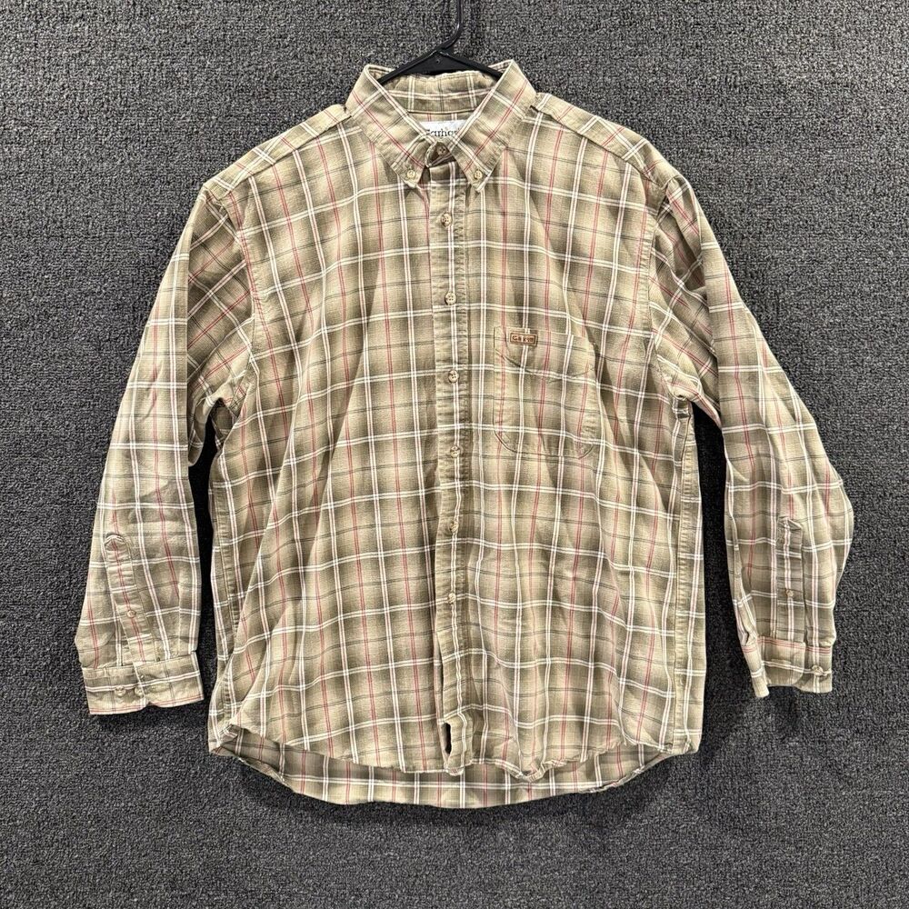 Carhartt Mens Extra Large Plaid Long Sleeve Button Down Shirt Casual Workwear